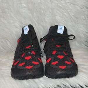 Adidas  Black and Red Heart Sneakers